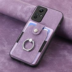 Silikon Hülle Handyhülle Gummi Schutzhülle Flexible Leder Tasche SD1 für Xiaomi Redmi Note 12S Helles Lila