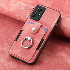 Silikon Hülle Handyhülle Gummi Schutzhülle Flexible Leder Tasche SD1 für Xiaomi Redmi Note 12S Rosa