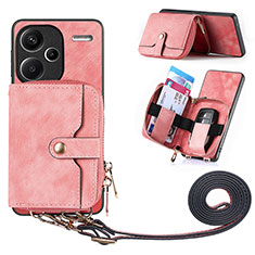 Silikon Hülle Handyhülle Gummi Schutzhülle Flexible Leder Tasche SD1 für Xiaomi Redmi Note 13 Pro+ Plus 5G Rosa