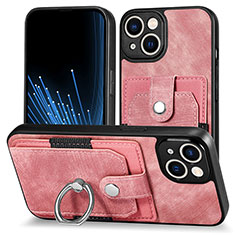 Silikon Hülle Handyhülle Gummi Schutzhülle Flexible Leder Tasche SD11 für Apple iPhone 15 Plus Helles Lila