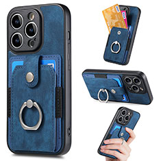 Silikon Hülle Handyhülle Gummi Schutzhülle Flexible Leder Tasche SD12 für Apple iPhone 13 Pro Blau