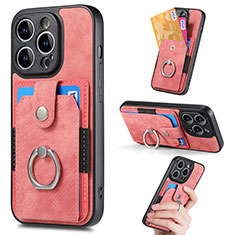 Silikon Hülle Handyhülle Gummi Schutzhülle Flexible Leder Tasche SD12 für Apple iPhone 13 Pro Max Rosa