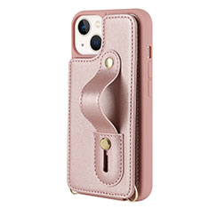 Silikon Hülle Handyhülle Gummi Schutzhülle Flexible Leder Tasche SD14 für Apple iPhone 14 Plus Rosegold