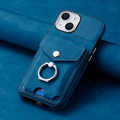 Silikon Hülle Handyhülle Gummi Schutzhülle Flexible Leder Tasche SD15 für Apple iPhone 14 Plus Blau