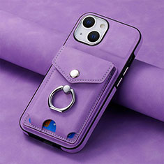 Silikon Hülle Handyhülle Gummi Schutzhülle Flexible Leder Tasche SD15 für Apple iPhone 14 Plus Helles Lila