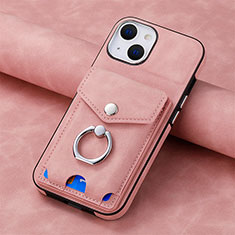 Silikon Hülle Handyhülle Gummi Schutzhülle Flexible Leder Tasche SD15 für Apple iPhone 14 Plus Rosa