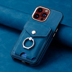 Silikon Hülle Handyhülle Gummi Schutzhülle Flexible Leder Tasche SD15 für Apple iPhone 14 Pro Blau