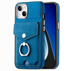 Silikon Hülle Handyhülle Gummi Schutzhülle Flexible Leder Tasche SD16 für Apple iPhone 14 Plus Blau