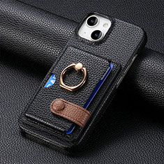 Silikon Hülle Handyhülle Gummi Schutzhülle Flexible Leder Tasche SD17 für Apple iPhone 15 Plus Schwarz