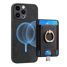 Silikon Hülle Handyhülle Gummi Schutzhülle Flexible Leder Tasche SD17 für Apple iPhone 15 Pro Schwarz