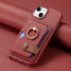 Silikon Hülle Handyhülle Gummi Schutzhülle Flexible Leder Tasche SD17 für Apple iPhone 15 Rot