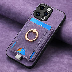 Silikon Hülle Handyhülle Gummi Schutzhülle Flexible Leder Tasche SD18 für Apple iPhone 14 Pro Max Helles Lila
