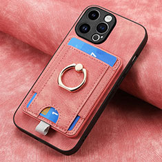 Silikon Hülle Handyhülle Gummi Schutzhülle Flexible Leder Tasche SD18 für Apple iPhone 16 Pro Rosa