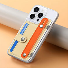 Silikon Hülle Handyhülle Gummi Schutzhülle Flexible Leder Tasche SD19 für Apple iPhone 14 Pro Gold