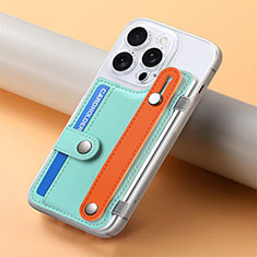 Silikon Hülle Handyhülle Gummi Schutzhülle Flexible Leder Tasche SD19 für Apple iPhone 15 Pro Cyan