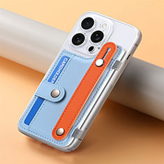 Silikon Hülle Handyhülle Gummi Schutzhülle Flexible Leder Tasche SD19 für Apple iPhone 15 Pro Hellblau
