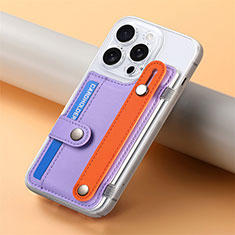Silikon Hülle Handyhülle Gummi Schutzhülle Flexible Leder Tasche SD19 für Apple iPhone 15 Pro Helles Lila