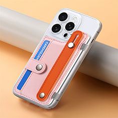 Silikon Hülle Handyhülle Gummi Schutzhülle Flexible Leder Tasche SD19 für Apple iPhone 15 Pro Rosa