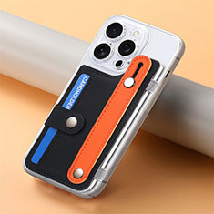 Silikon Hülle Handyhülle Gummi Schutzhülle Flexible Leder Tasche SD19 für Apple iPhone 15 Pro Schwarz