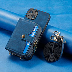 Silikon Hülle Handyhülle Gummi Schutzhülle Flexible Leder Tasche SD2 für Apple iPhone 13 Blau