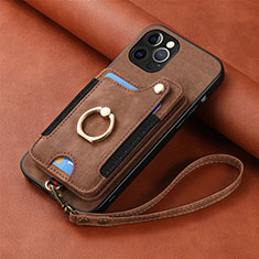 Silikon Hülle Handyhülle Gummi Schutzhülle Flexible Leder Tasche SD2 für Apple iPhone 13 Pro Braun
