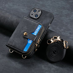 Silikon Hülle Handyhülle Gummi Schutzhülle Flexible Leder Tasche SD2 für Apple iPhone 13 Schwarz