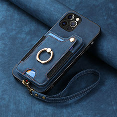 Silikon Hülle Handyhülle Gummi Schutzhülle Flexible Leder Tasche SD2 für Apple iPhone 14 Pro Blau