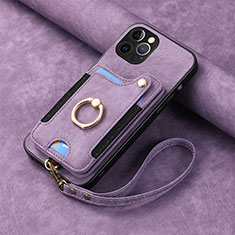 Silikon Hülle Handyhülle Gummi Schutzhülle Flexible Leder Tasche SD2 für Apple iPhone 14 Pro Helles Lila