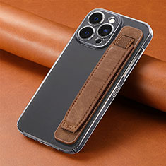 Silikon Hülle Handyhülle Gummi Schutzhülle Flexible Leder Tasche SD2 für Apple iPhone 14 Pro Max Braun