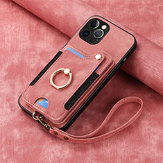Silikon Hülle Handyhülle Gummi Schutzhülle Flexible Leder Tasche SD2 für Apple iPhone 14 Pro Max Rosa