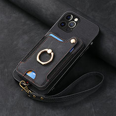 Silikon Hülle Handyhülle Gummi Schutzhülle Flexible Leder Tasche SD2 für Apple iPhone 14 Pro Max Schwarz