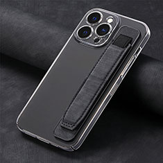 Silikon Hülle Handyhülle Gummi Schutzhülle Flexible Leder Tasche SD2 für Apple iPhone 15 Pro Schwarz