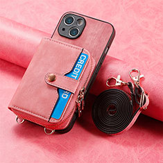 Silikon Hülle Handyhülle Gummi Schutzhülle Flexible Leder Tasche SD2 für Apple iPhone 15 Rosa