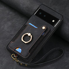 Silikon Hülle Handyhülle Gummi Schutzhülle Flexible Leder Tasche SD2 für Google Pixel 6 5G Schwarz