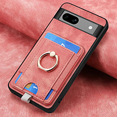 Silikon Hülle Handyhülle Gummi Schutzhülle Flexible Leder Tasche SD2 für Google Pixel 7a 5G Rosa