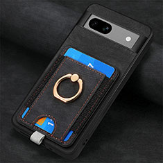 Silikon Hülle Handyhülle Gummi Schutzhülle Flexible Leder Tasche SD2 für Google Pixel 7a 5G Schwarz