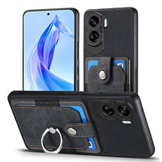 Silikon Hülle Handyhülle Gummi Schutzhülle Flexible Leder Tasche SD2 für Huawei Honor 90 Lite 5G Schwarz