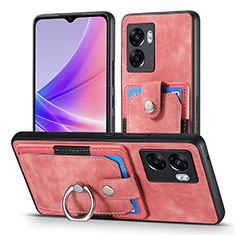 Silikon Hülle Handyhülle Gummi Schutzhülle Flexible Leder Tasche SD2 für Oppo A57 5G Rosa