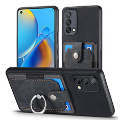 Silikon Hülle Handyhülle Gummi Schutzhülle Flexible Leder Tasche SD2 für Oppo A74 4G Schwarz