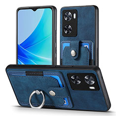 Silikon Hülle Handyhülle Gummi Schutzhülle Flexible Leder Tasche SD2 für Oppo A77s Blau