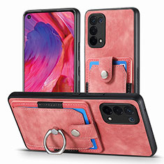 Silikon Hülle Handyhülle Gummi Schutzhülle Flexible Leder Tasche SD2 für Oppo A93 5G Rosa