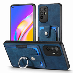 Silikon Hülle Handyhülle Gummi Schutzhülle Flexible Leder Tasche SD2 für Oppo A94 5G Blau