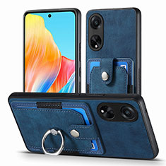 Silikon Hülle Handyhülle Gummi Schutzhülle Flexible Leder Tasche SD2 für Oppo A98 5G Blau