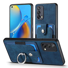 Silikon Hülle Handyhülle Gummi Schutzhülle Flexible Leder Tasche SD2 für Oppo F19 Blau