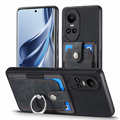 Silikon Hülle Handyhülle Gummi Schutzhülle Flexible Leder Tasche SD2 für Oppo Reno10 Pro 5G Schwarz