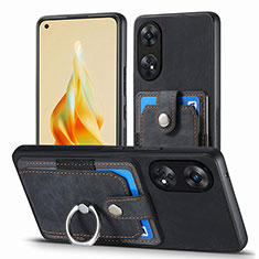 Silikon Hülle Handyhülle Gummi Schutzhülle Flexible Leder Tasche SD2 für Oppo Reno8 T 4G Schwarz