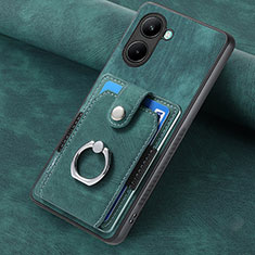 Silikon Hülle Handyhülle Gummi Schutzhülle Flexible Leder Tasche SD2 für Realme C33 (2023) Grün