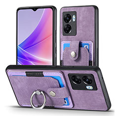 Silikon Hülle Handyhülle Gummi Schutzhülle Flexible Leder Tasche SD2 für Realme V23i 5G Helles Lila