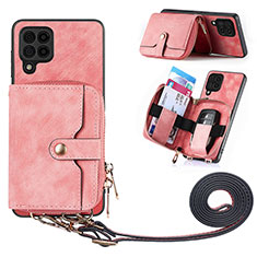 Silikon Hülle Handyhülle Gummi Schutzhülle Flexible Leder Tasche SD2 für Samsung Galaxy A12 Nacho Rosa