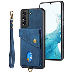 Silikon Hülle Handyhülle Gummi Schutzhülle Flexible Leder Tasche SD2 für Samsung Galaxy S22 Plus 5G Blau